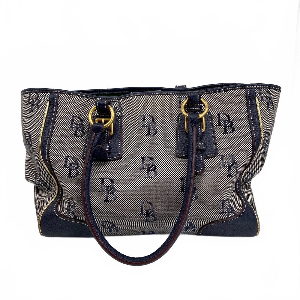 Dooney & Bourke Blue Canvas Leather Shoulder Bag | OS Regular